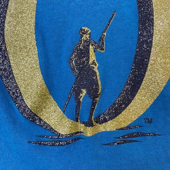 Y2K Cirque du Soleil O T-Shirt Womens Small Teal Glitter Souvenir Bellagio Vegas - Picture 8 of 9
